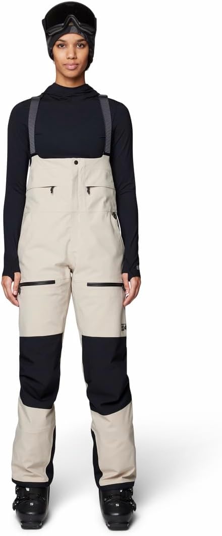 Mountain Hardwear, Powder Maven Bib - Women's, Fossil/Black, M/Reg