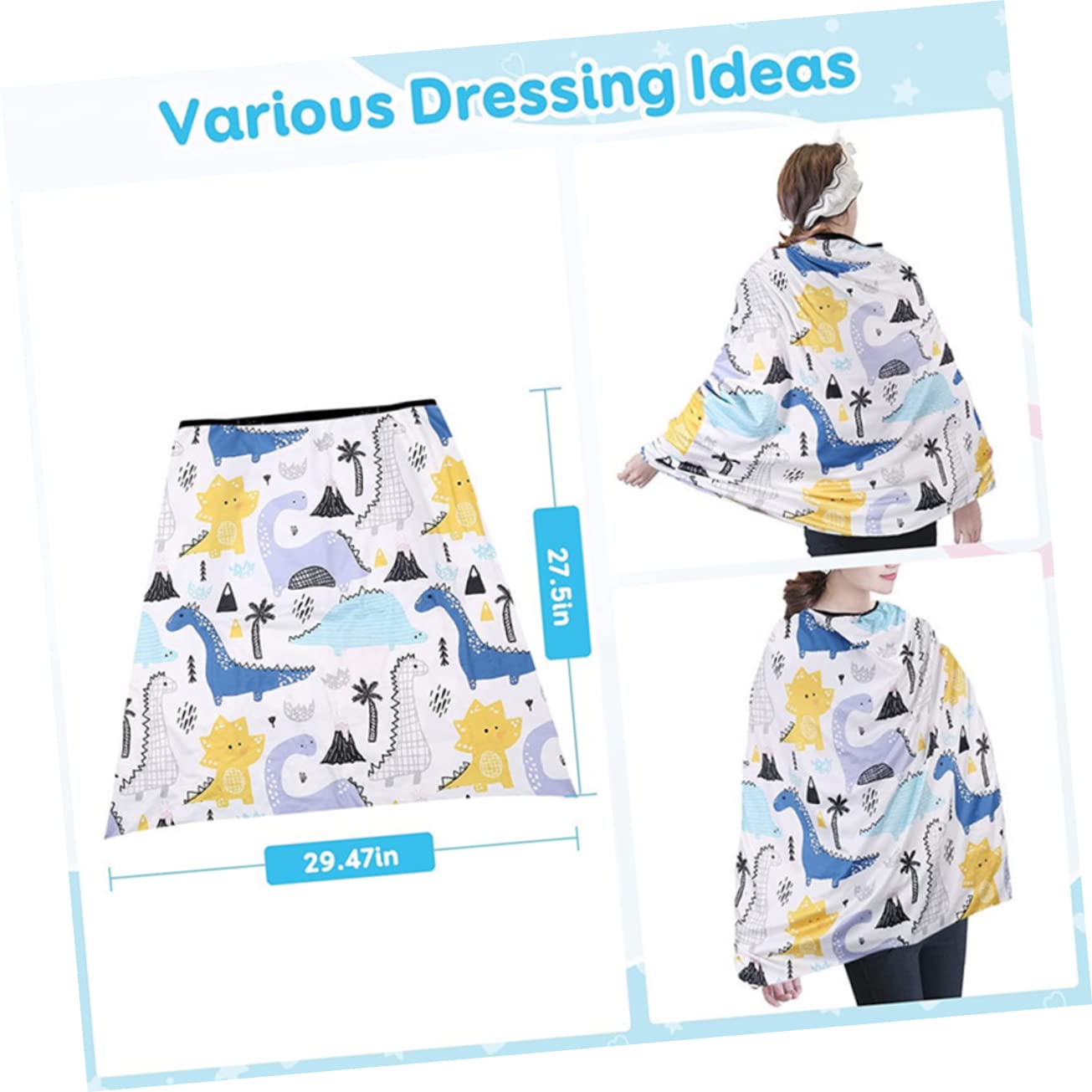 TOYANDONA 3pièces Housse De Siège Auto pour avec Motif Dinosaure Couverture Complète pour Poussette Et Siège Auto Confortable Et Respirante Idéale pour Extérieur Et