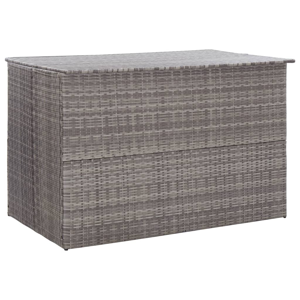 Makastle Gartenbox Auflagenbox Kissenbox Gartentruhe Truhe Box Aufbewahrungsbox Auflagenkiste Polyrattan Gartentruhe Aufbewahrungstruhe Grau 150x100x100 cm