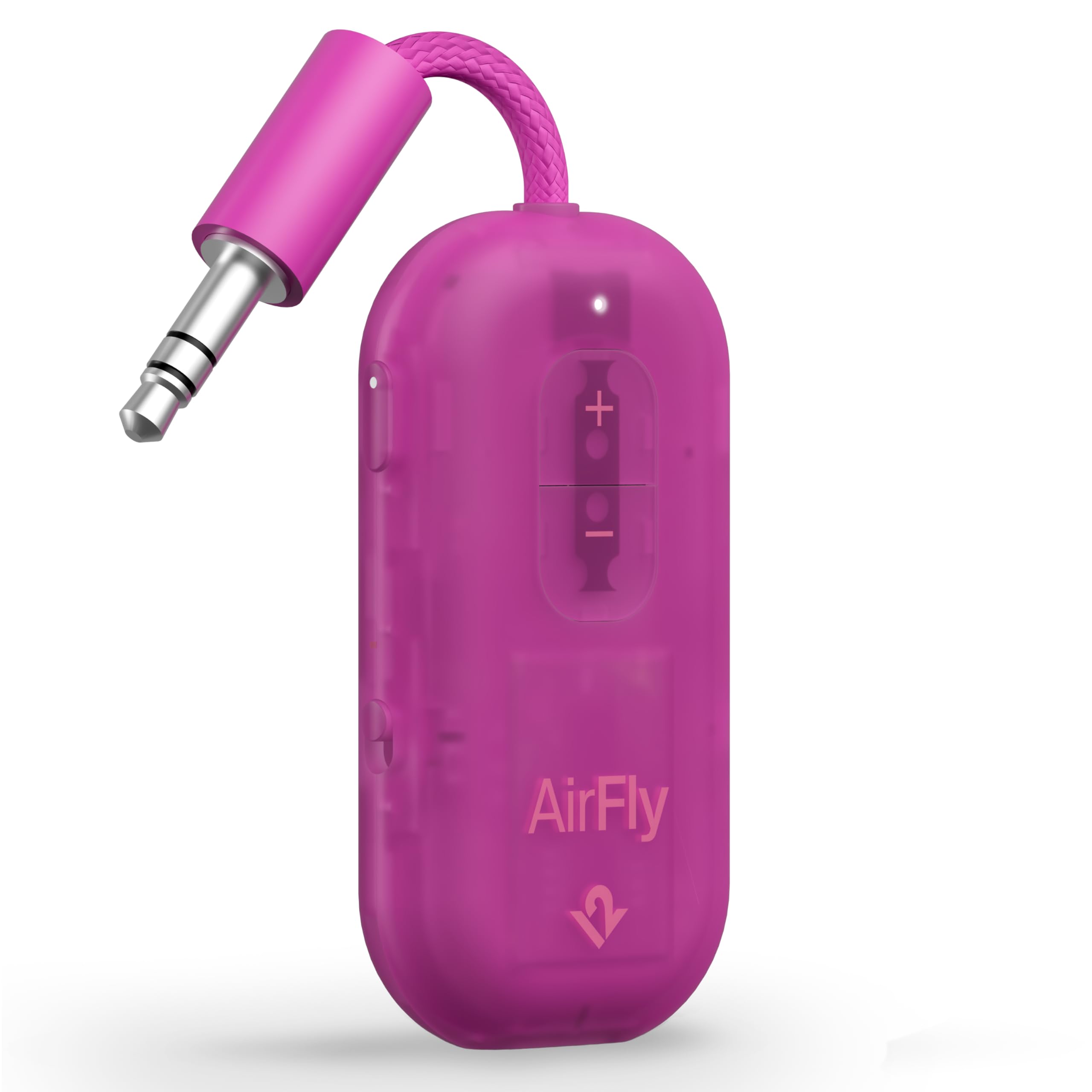 Twelve South AirFly Pro 2, Bluetooth Adapter, Pair 2 AirPods, Fuchsia Ice