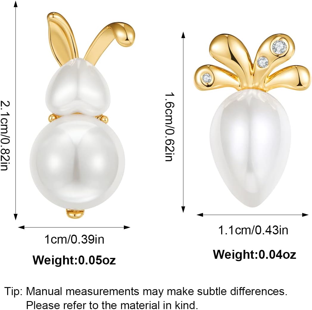 MUYAN Cute Small Easter Bunny Earrings for Women Carrot Rabbit Easter Studs Holiday Jewelry - Image 6