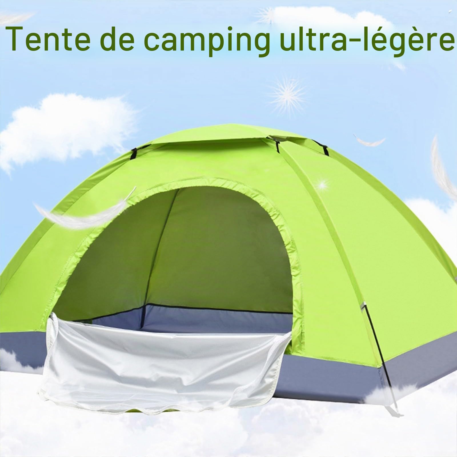 Tente de camping ultralégère en tissu Oxford imperméable pour 1/2 personnes, installation instantanée pour randonnée, randonnée