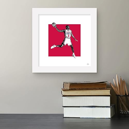 Miniatura 4 de Trends International Gallery Pops Michael Jordan - Póster de arte de pared con diseño de dibujo artístico de ensueño del equipo 12 x 12 pulgadas