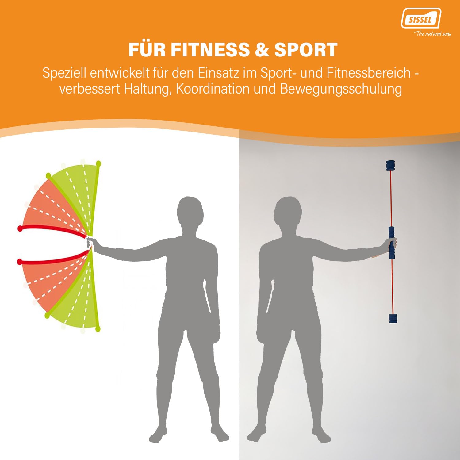SISSEL® Sport Swing Plus | Core-Training & Rumpfmuskulatur | Exklusives Griffdesign | Fitness & Sport | Stabile Schwingstange | Maße: 115x6 cm