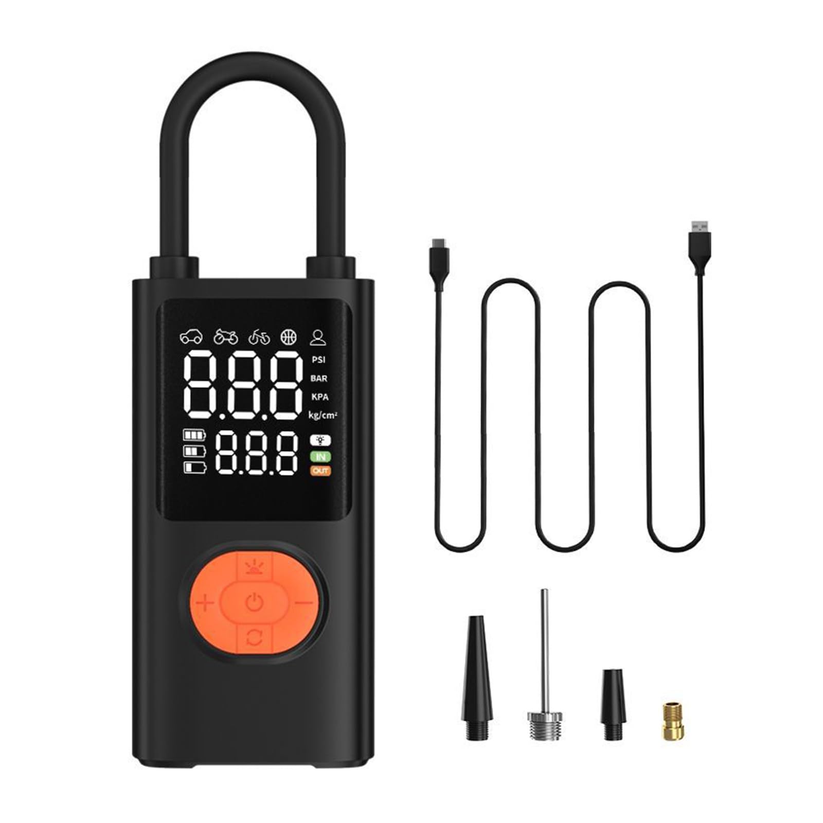 Tire Inflator Portable Air Compressor, 4000mAh Portable Pumps with Digital Pressure Display Cordless Air Compressor Rechargeable Battery Powered