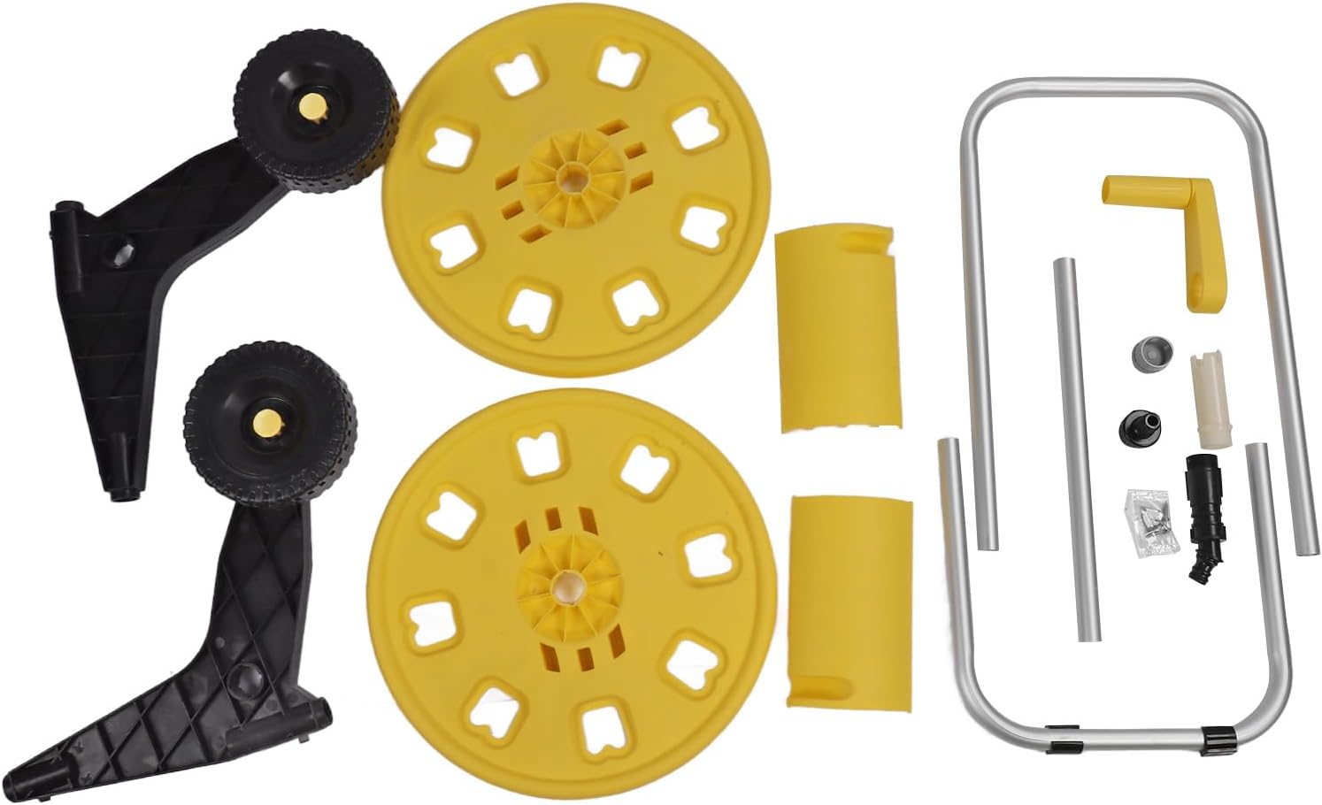 Portable Garden Hose Reel Cart with Wheels - Heavy Duty Water Hose Reels for Outside 60m Hose Capacity, Easy to Use - Sturdy and, Yellow