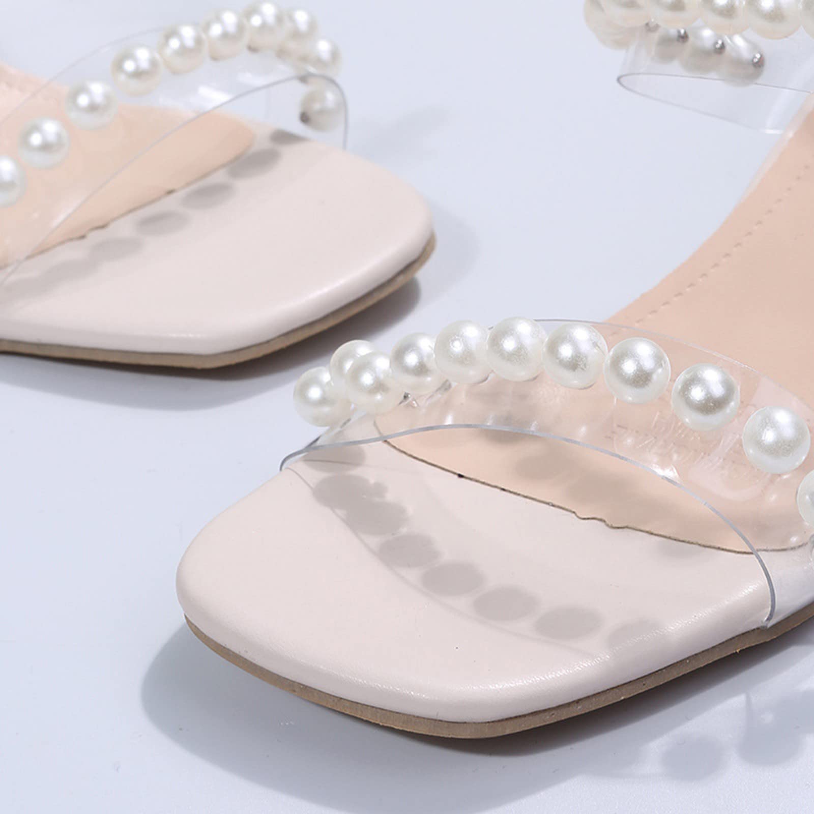 Scarpe Basse Donna Eleganti Sandali Eleganti Largo Sandali e pantofole con tacco in PVC trasparente con da donna Gioiello Bassi Scarpe Comode Estive