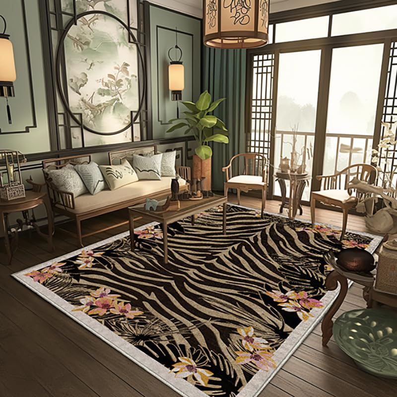 Living Room Bedroom Rug For Bedroom Small Medium Large Carpet Area Rugs Kitchen Floor Mat Abstract Zebra Pattern Black and White180 x 200 cm