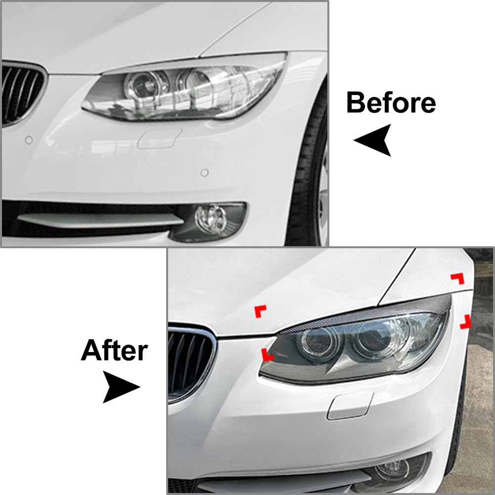 GZYF ABS Headlight Eyebrow Trim Cover Lamp Eye Lid Glossy Black for BMW 3 Series E92 E93 LCI Coupe 10-12 Car