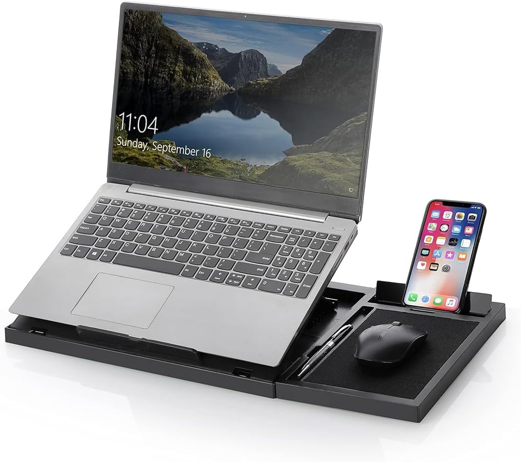 JD FRESH Adjustable Multi-Angle Portable Laptop Stand for Desk with Mobile with Detachable Mouse pad, Laptop raisers Computer Accessories Laptop Holder for Desk Use