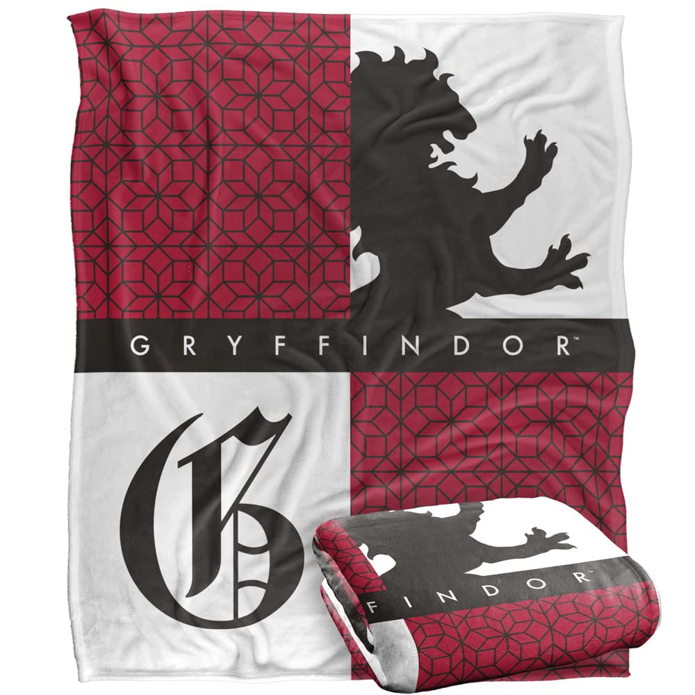 HARRY POTTER Blanket, 152 x 127 cm House Pride Gryffindor Silky Touch Super Soft Throw Blanket