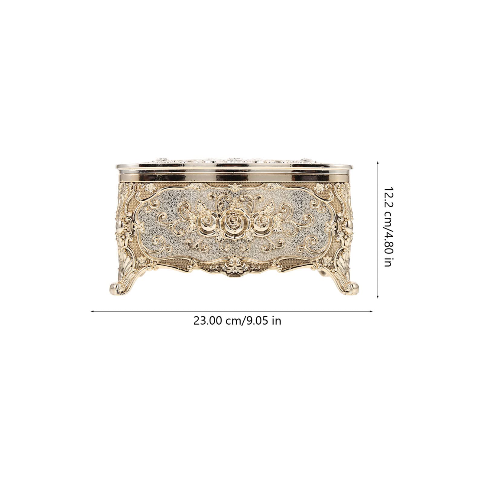 Cabilock Tissue Box Cover Embossed Acrylic Napkin Holders Vintage Tissue Holder Paper Towel Container for Living Room Bathroom (Golden)