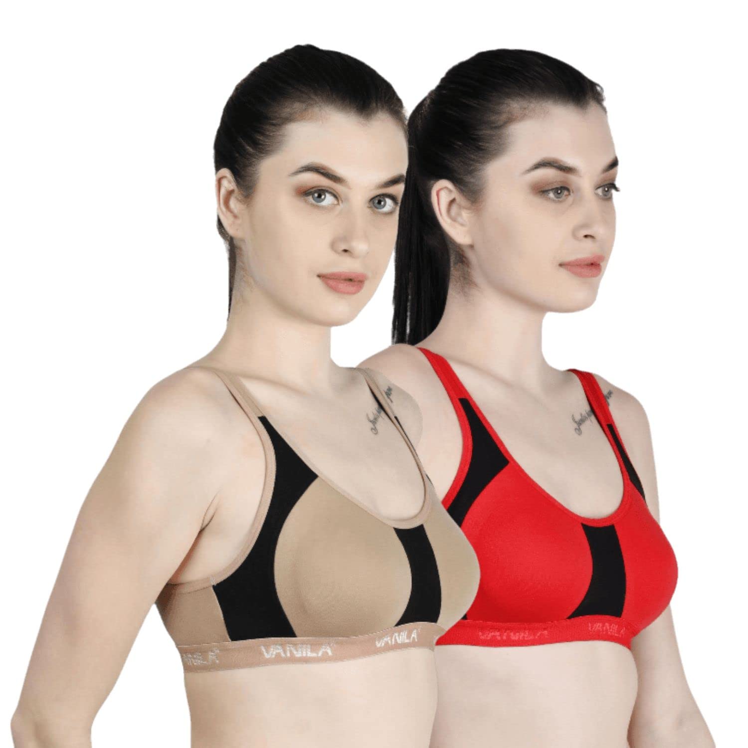 Vanilla B-Cup Sports Bra for Women and Girls – Seamless and Comfortable – Perfect for Daily Workout and Exercise – Interlock Fabric and Hosiery Vanilla B-Cup Sports Bra for Women and Girls – Seamless and Comfortable – Perfect for Daily Workout and Exercise – Interlock Fabric and Hosiery