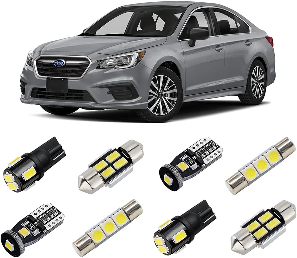 White Interior LED Lights Kit for Subaru Legacy 2010 2011 2012 2013 2014 2015 2016 2017 2018 2019 2020 Super Bright 6000K LED Light Bulbs Package + License Plate Lights and Install Tool