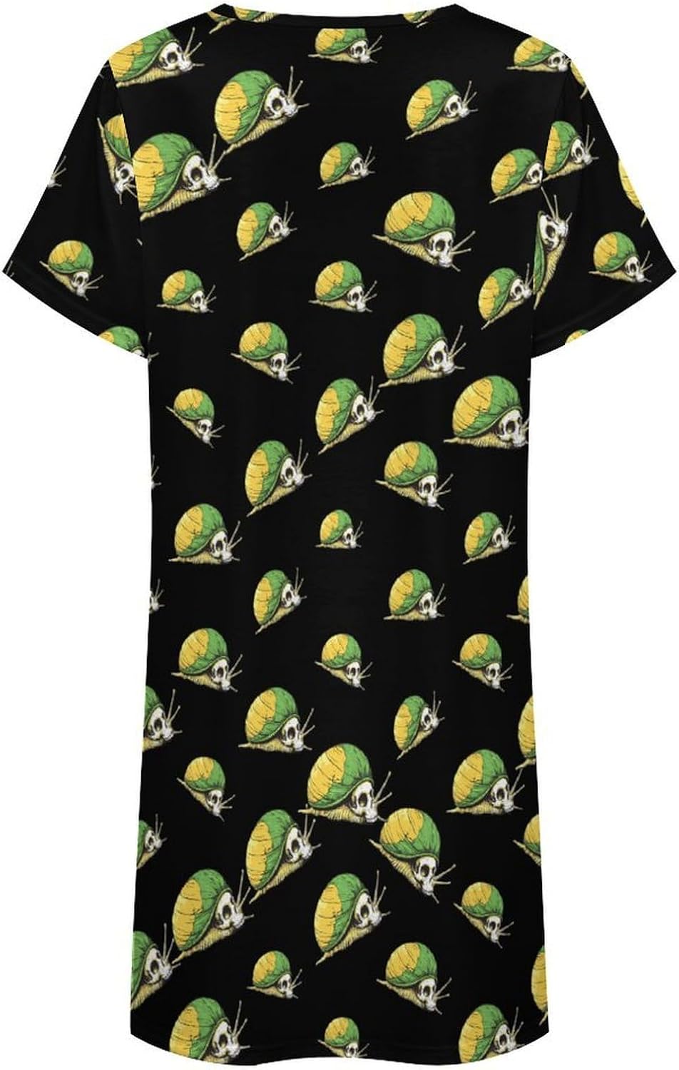Snail Skull Nightgowns for Women Short Sleeve Sleep Dress Casual Sleepshirt Night Gowns Pajamas