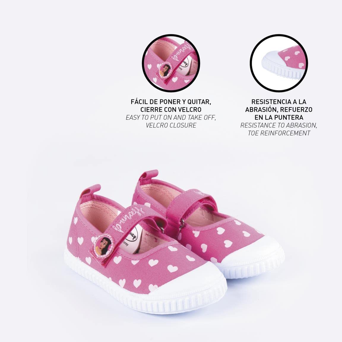 CERDÁ LIFE'S LITTLE MOMENTS Dziecięce trampki księżniczki letnie fajne bambas na oficjalną licencję Disney| Rozmiar 27, różowy, 24 UK dziecko
