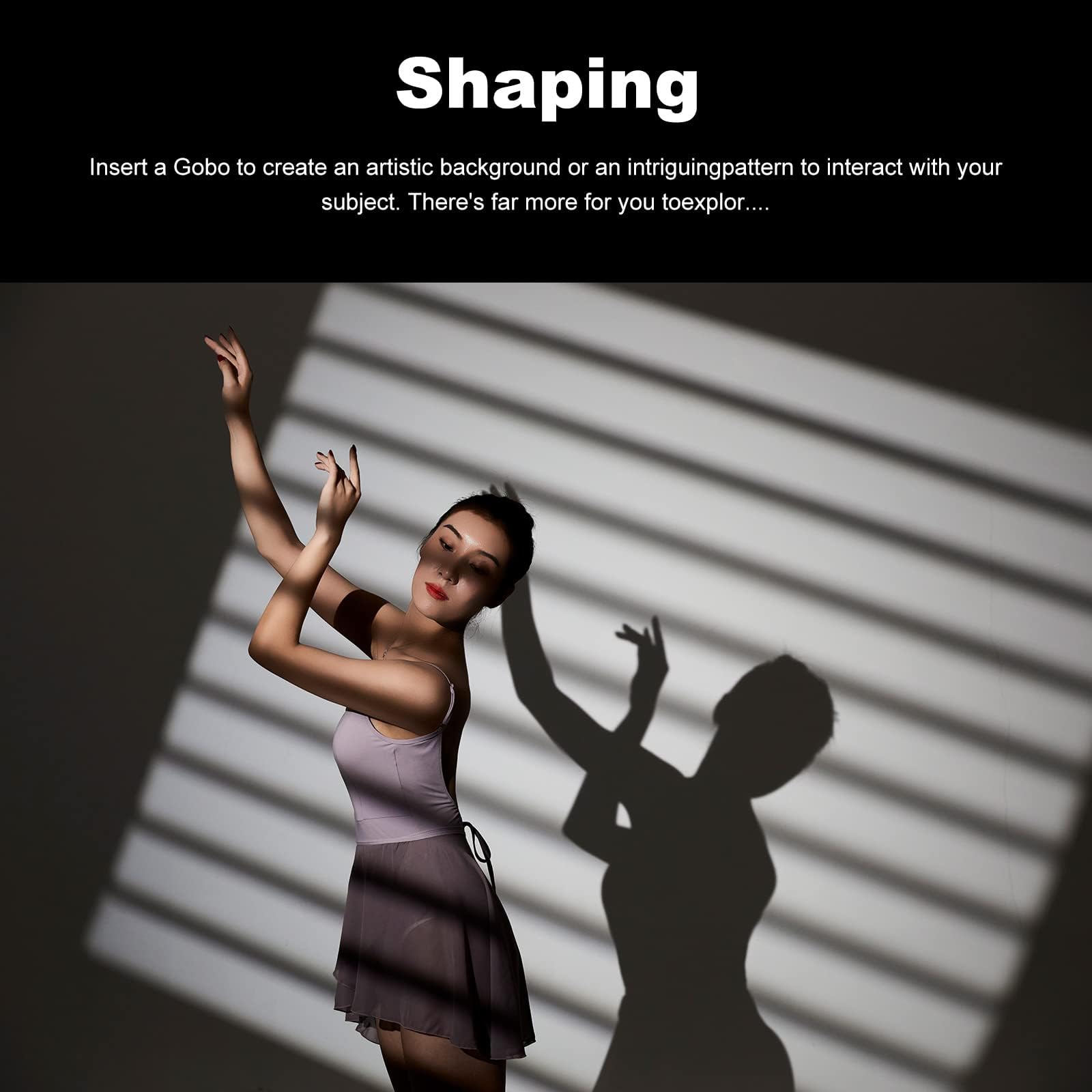 Godox VSA-26K Spotlight Attachment Kit, snoot cónico con Lente de proyección de 26° y 9 gobos para Flash y luz de vídeo (VSA-26K)