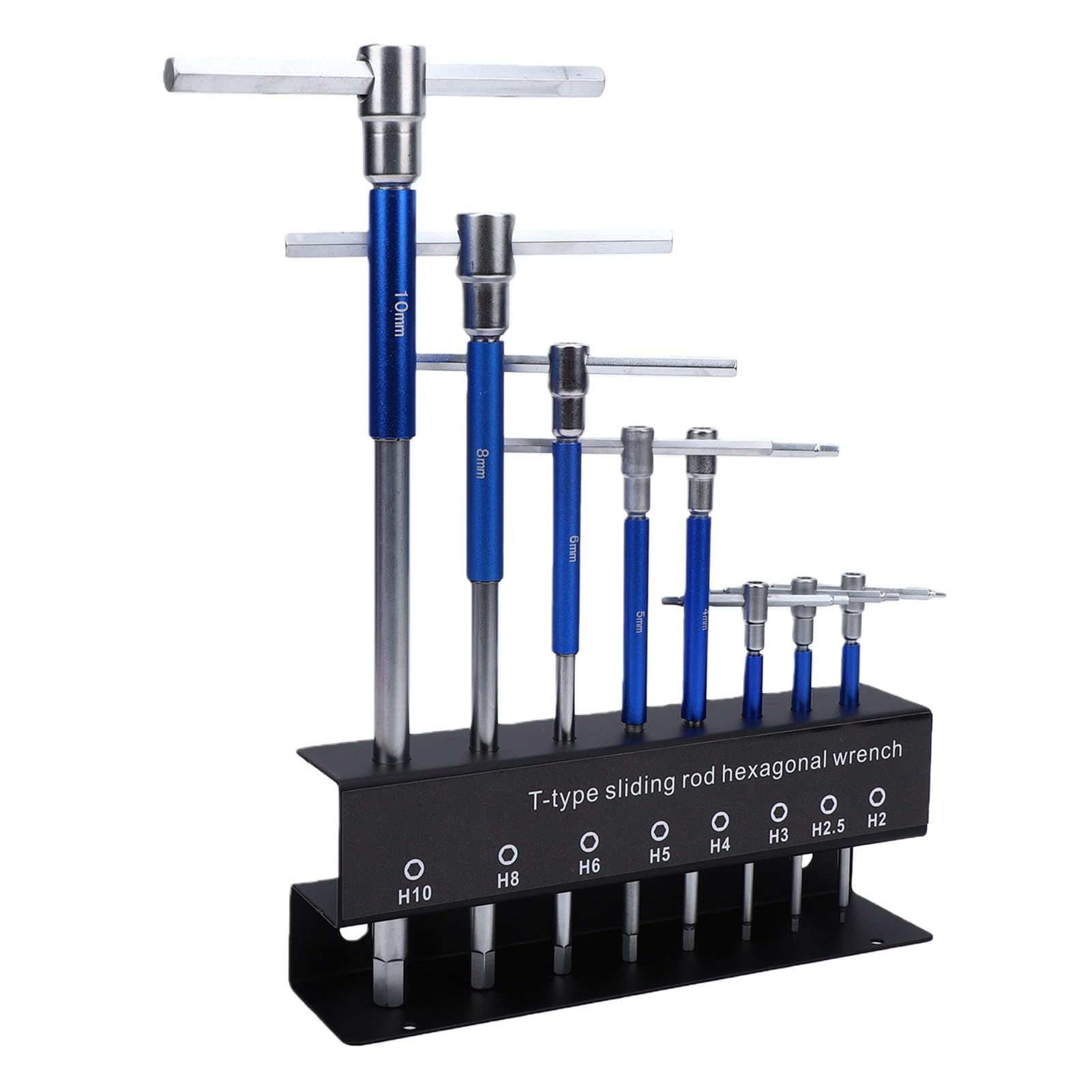 Goshyda Metrisches T-Griff-Schraubenschlüssel-Set, 2 Mm, 2,5 Mm, 3, 4, 5, 6, 8, 10, Rutschfestes Kugelkopf-Inbusschlüssel-Werkzeug für die Fahrrad- und Autowartung