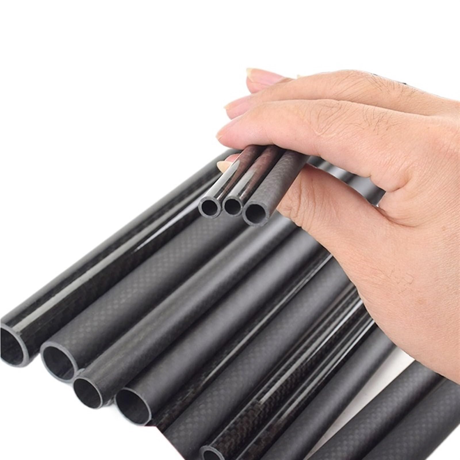 2Pcs 500mm Long Carbon Fiber Tube Diameter 4mm 5mm 6mm 7mm 8mm 9mm for Quadcopter Frame Arm Landing Gear Drone Accessories Carbon Fiber Square Tube(9x7mm Plain Matte)
