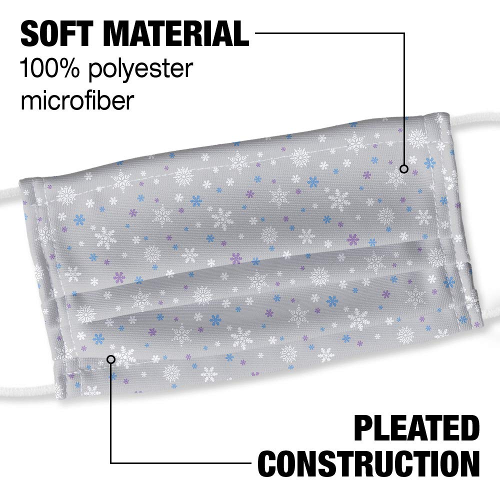 Winter Snowflakes Blue Purple Gray 1-Ply Reusable Face Mask Covering with Adjustable Nose Wire, Unisex