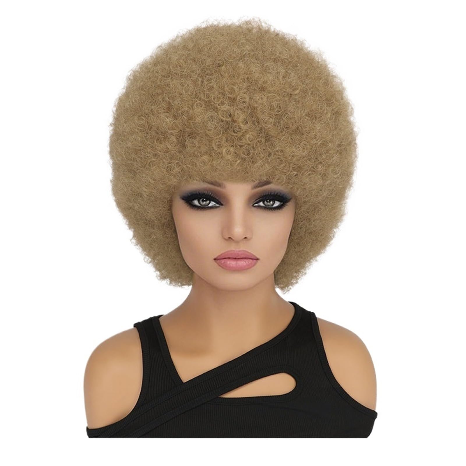 LIBANGRONG-888 Wigs Fluffy Retro Short Curly Hair Wig, Women's Full Head Cover, Personalized Styling Natural wig