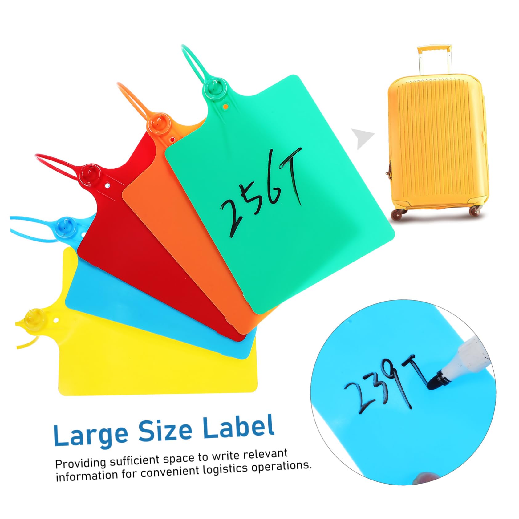 Angoily Shipping Labels 100 Pcs Wire Labels Tags Green Round Tags String Waterproof Plastic for Luggage