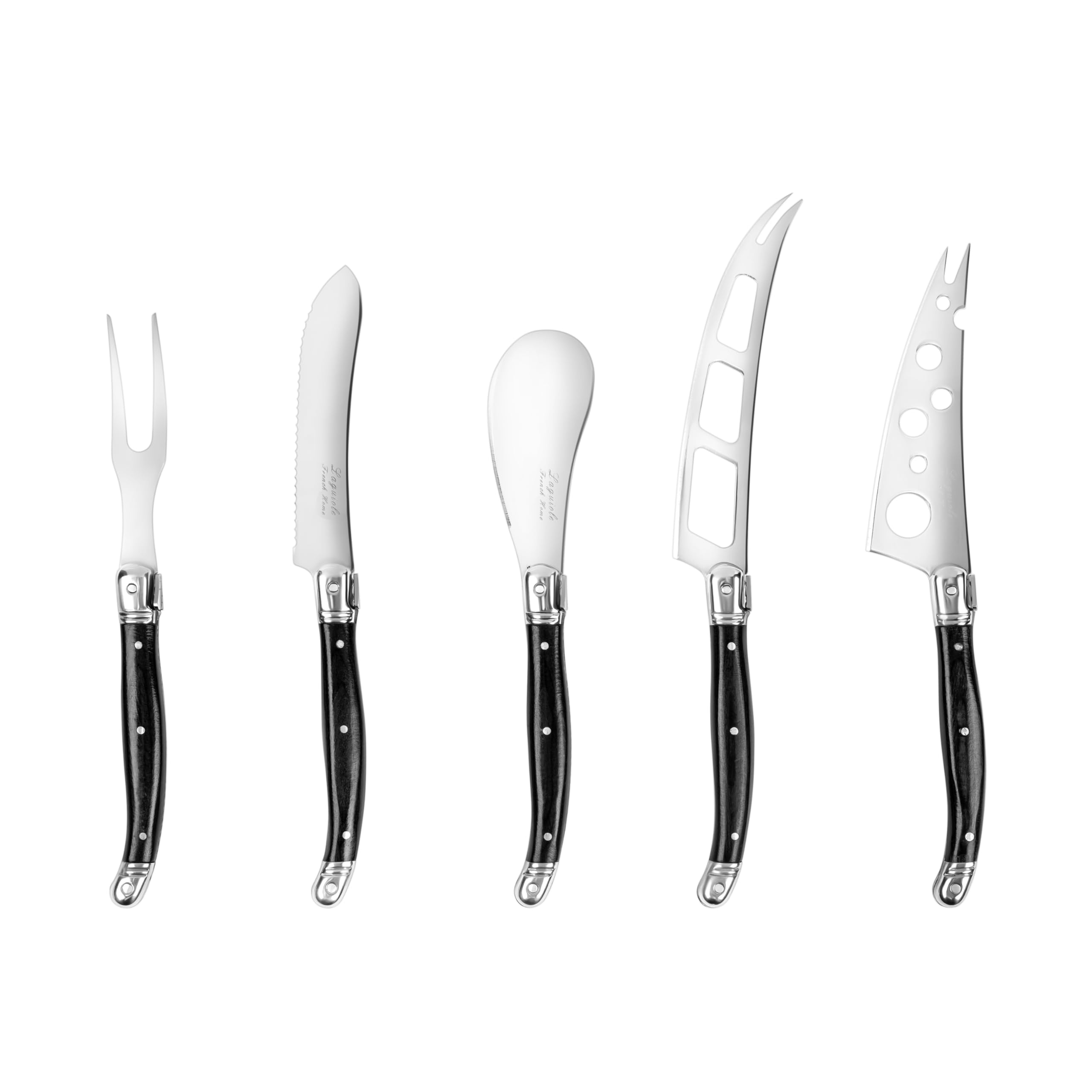 Laguiole elite カトラリーセット24本入シルバー　刻印入り5セット Amazon.com: French Home Laguiole 5-Piece Artisan Cheese Knife Set