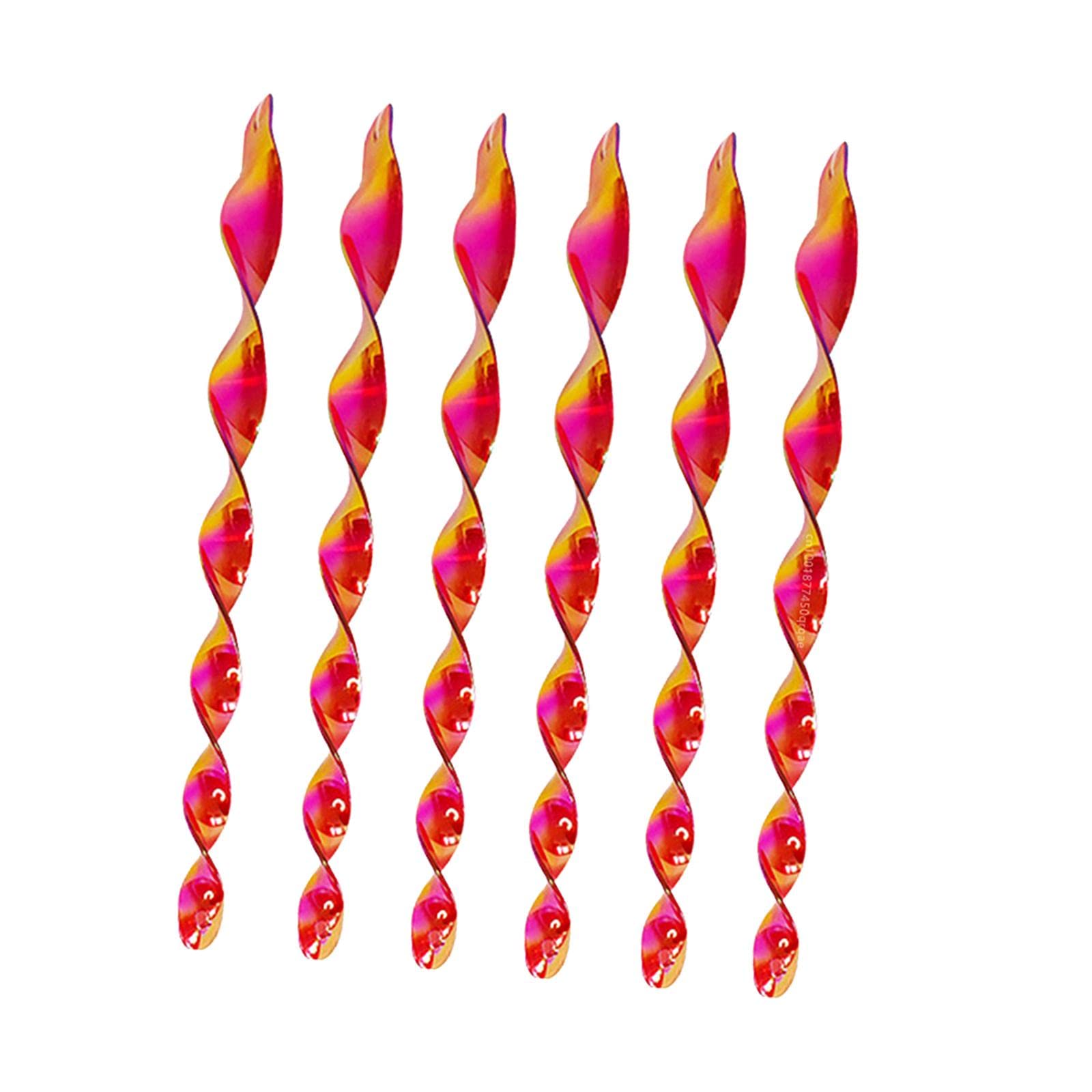 6Pcs 12inch Bird Repellent Reflective Spiral Scare Rods Decoration Accessory Red|Wind Chimes|Home & Garden-image-24