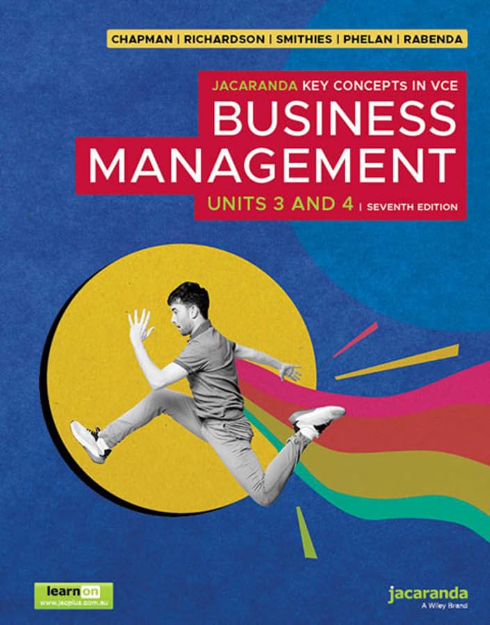 Jacaranda Key Concepts in VCE Business Management Units 3 and 4 7e learnON & Print & studyON (Key Concepts in Business Management Series)