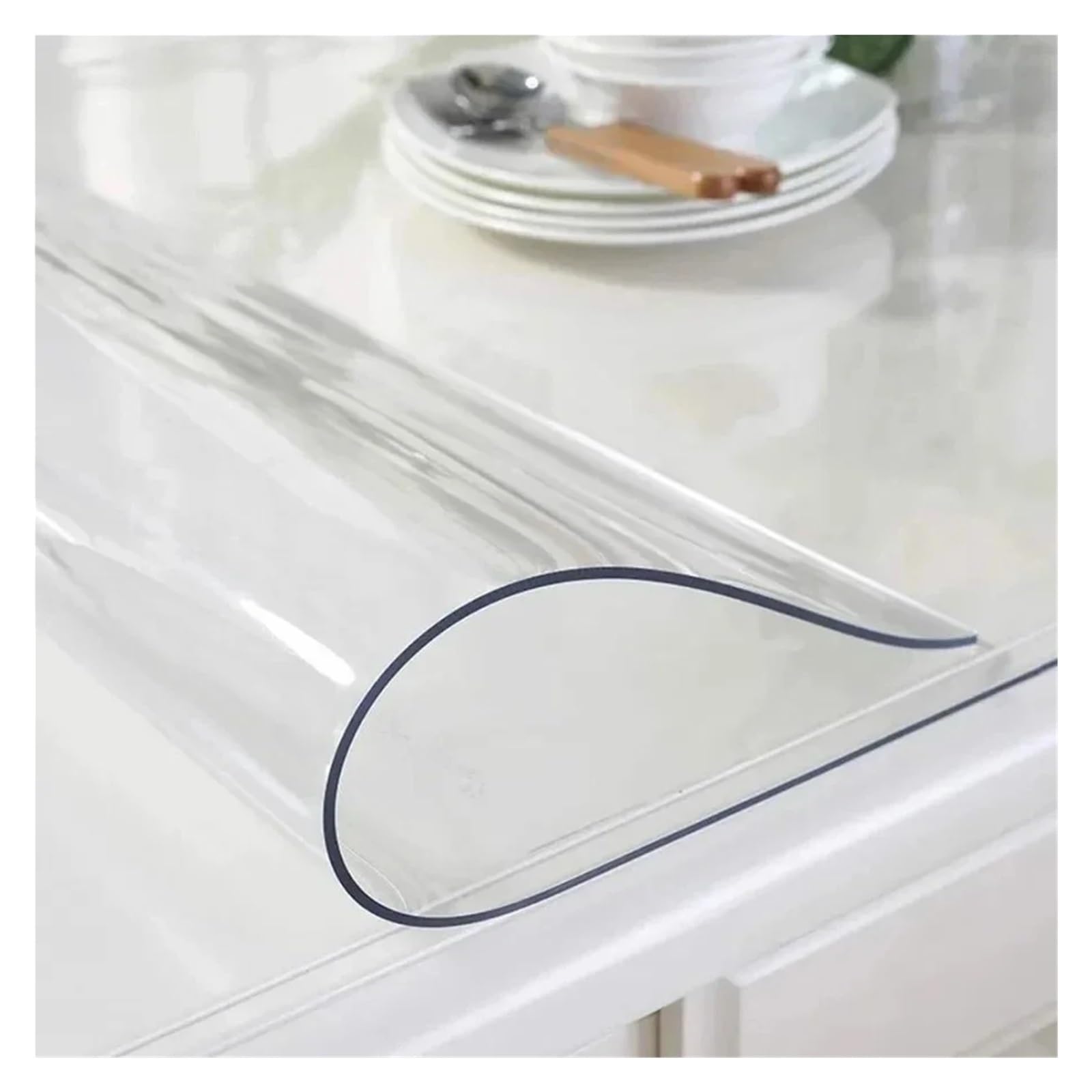 Clear Table Protector PVC Transparent Tablecloth Oilcloth Waterproof Table Cloth(Transparent 1.0MM,60X100CM)