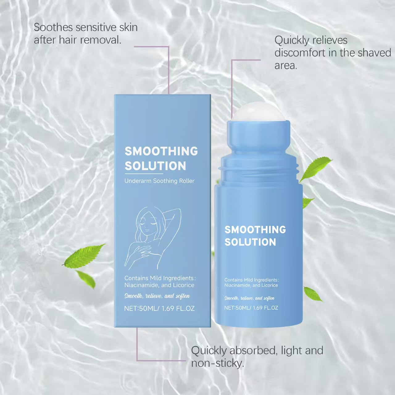 Razor Bumps Treatment for Women, Smoothing Solution Ingrown Hair Treatments, Ingrown Hair Treatments For Bikini Area, Razor Bump Remover, For Legs, Underarms, Line, Bikini Line, Ramiona (1 szt.)