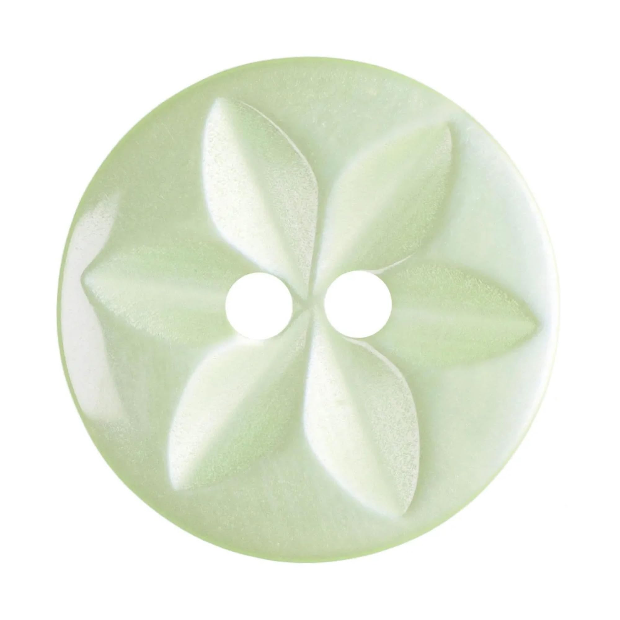 Baby Star Round Resin Buttons - 11mm (18L) Pale Green, Pack of 20 - Machine Washable for Crafts and Repairs