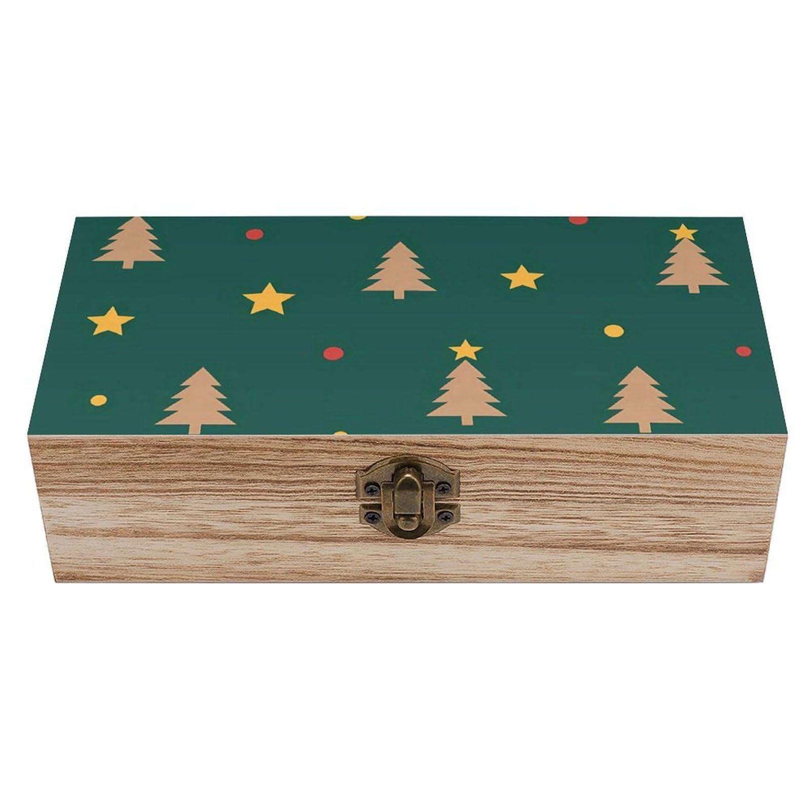 HLBSDM Christmas Gingerbread Tree Retro Wooden Storage Box Jewelry Art Gift Boxs Decorative Keepsake Boxes