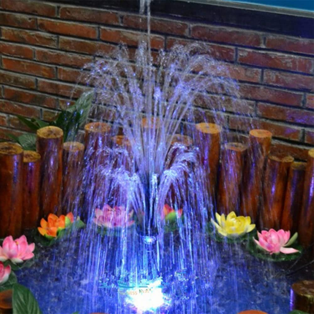 Pompa Laghetto con Filtro, Pompa Acquario Piccola Regolabile, Pompa Sommergibile Mini, Pompa per Acquario, Pompa Giardino 3 Ugelli 220V, Giardino Decorazioni Luci Cascata Fontana Laghetto 2000L/H 25W