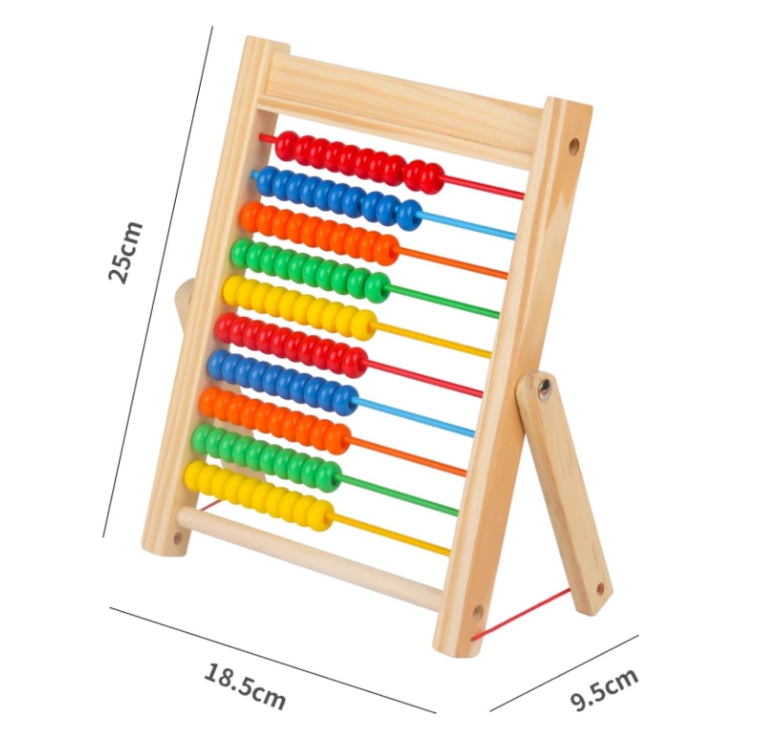 Ábaco Ábaco con Marco De Madera Y Cuentas Multicolores, Herramienta Educativa For El Aprendizaje Matemáticas Preescolares Oficina Material