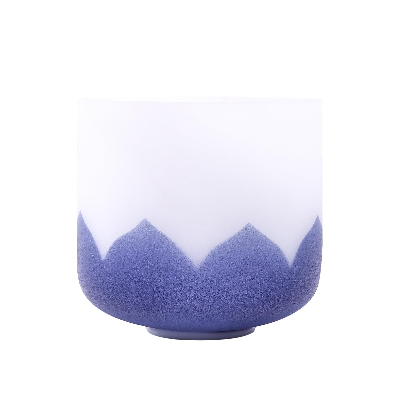 Campana tibetana in cristallo di quarzo color indaco satinato, 432 Hz, chakra del terzo occhio, per meditazione, yoga e relax, 17,8 cm