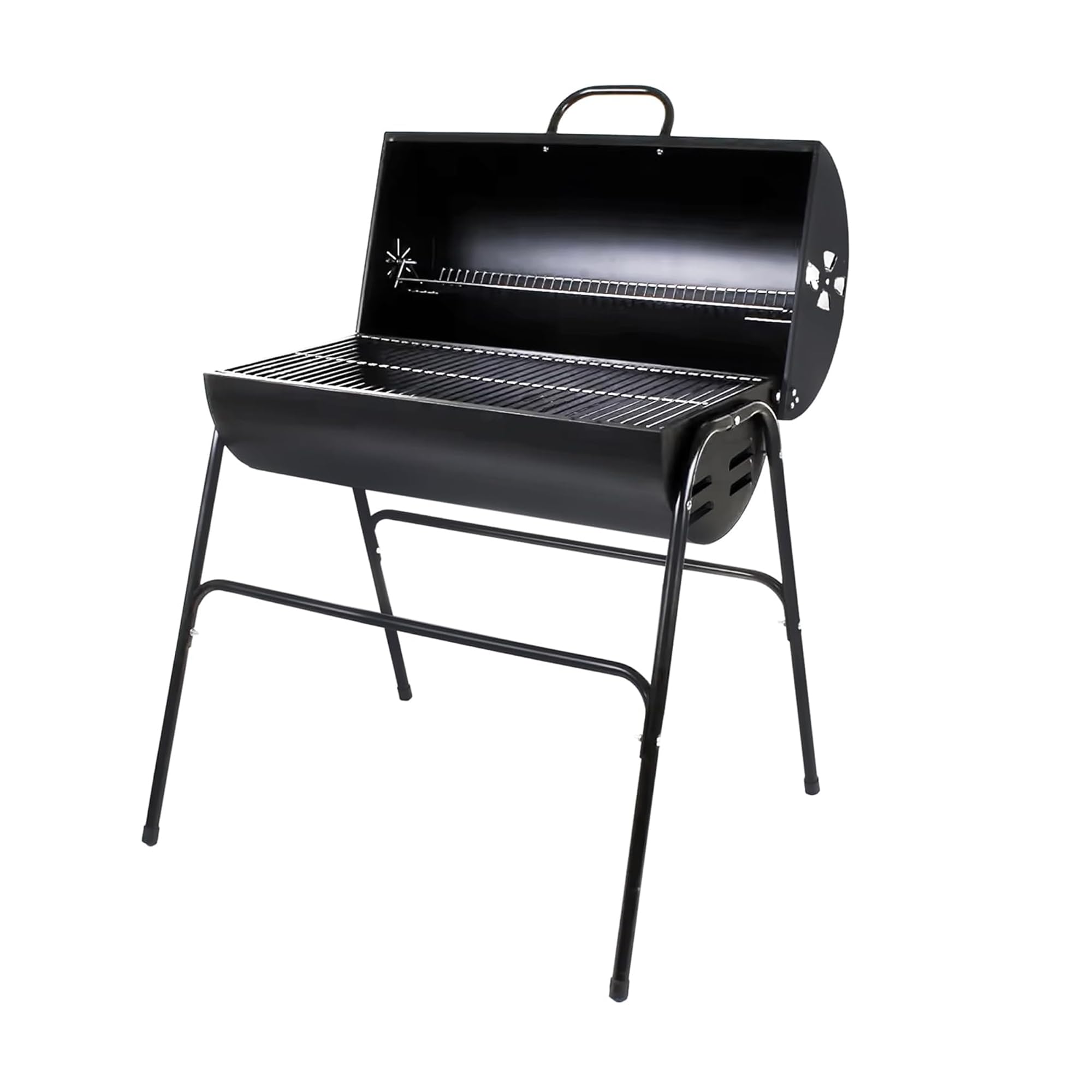 Peng Essentials Grillbeat Drum Premium BBQ Grill for Indoor & Outdoor Cooking| Traveler Compact Foldable Tandoor Charcoal Barbeque Grill Set| Free Stand, Portable, Easy Assembly- (Black)