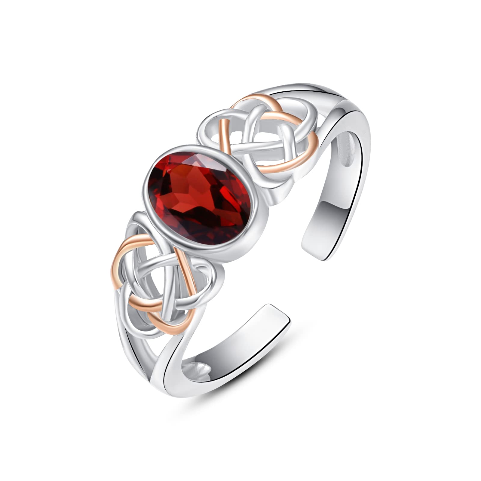 PRAYMOS Zierlich 925er Sterlingsilber Blattringe Regenbogen Verstellbarer Offener Ring für Damen Zirkonia Baum Schmuckgeschenke für Frauen