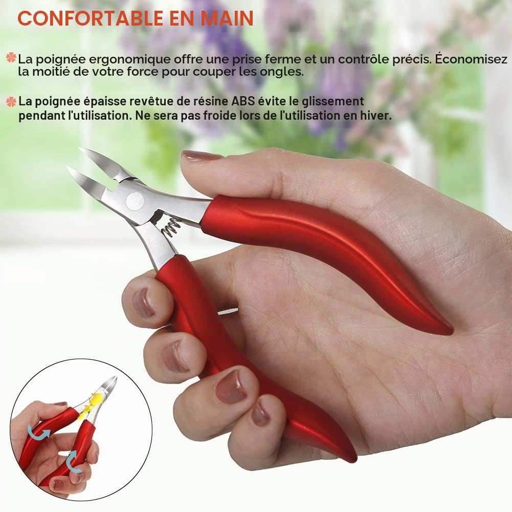 BEZOX précision Coupe ongles ou Tondeuse Pour épais Orteils Fungus Ongles Incarnés - Grip souple et boîtes-cadeaux en métal