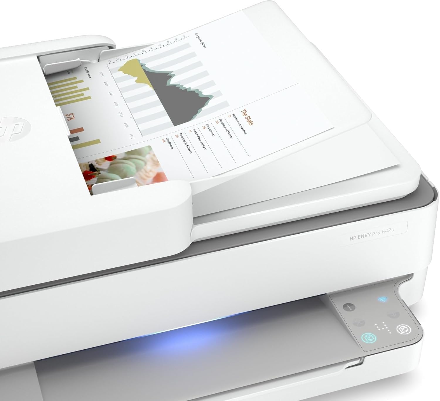 HP Envy Pro 6420 5SE45B Stampante Fotografica Multifunzione A4, Stampa, Scansiona, Fotocopia, Fax, Wi-Fi Dual Band, Smart, Stampa fronte/retro automatica, 2 Mesi Instant Ink Inclusi, Grigia