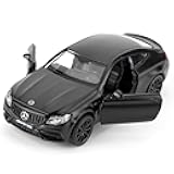 1:36 Benz C63 S AMG Car Model, Diecast Pull Back Model Toy Car, Doors Open, Collection Kids Toy for Aged 3 and up, Gift Black