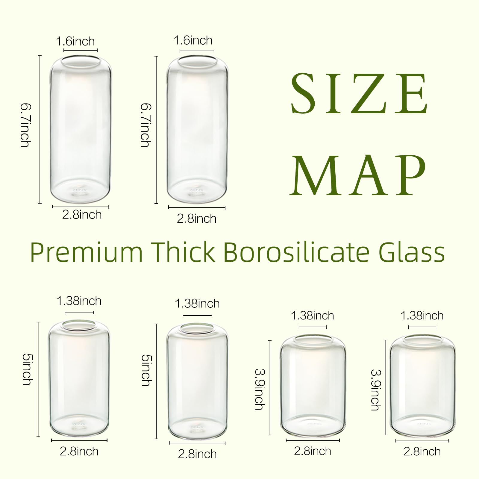 ZENS Small Glass Vase Set of 6 - Image 4