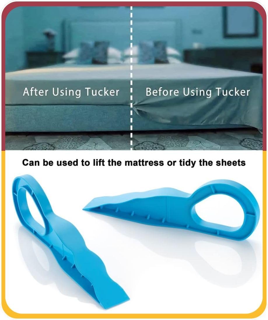 BELARO Bedsheet Tucker Tool, 2-in-1 Plastic Sheet Holder for Easy Tucking, Blue, Professional Bed Making Helper for Home, Hotels (pack of 1) 1