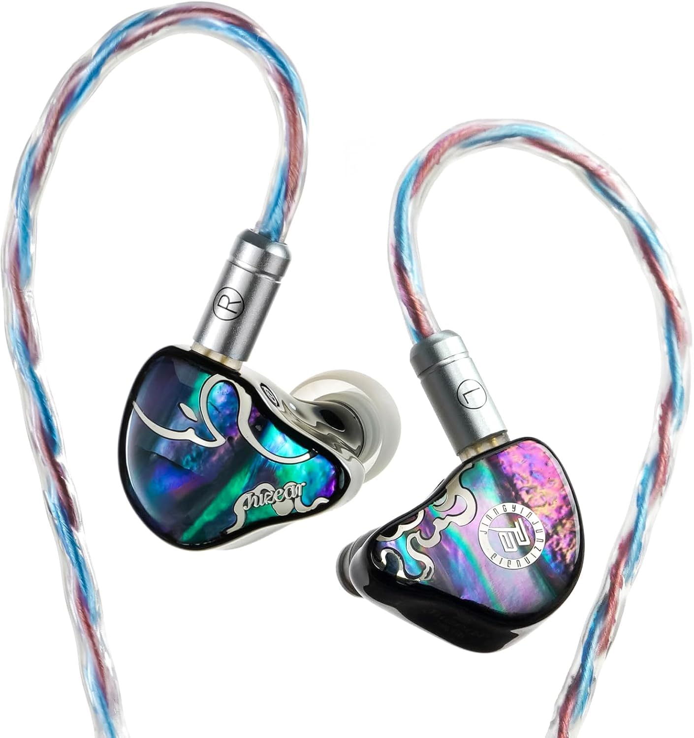 HiFiGo IEMs Juzear x Z Reviews Defiant In-Ear-Monitor, 1DD + 3BA Hybrid-Treiber-Kopfhörer, HiFi-kabelgebundene Gaming-IEM-Ohrhörer mit abnehmbarem Kabel für Musiker, Audiophile und Gamer (Regenbogen)