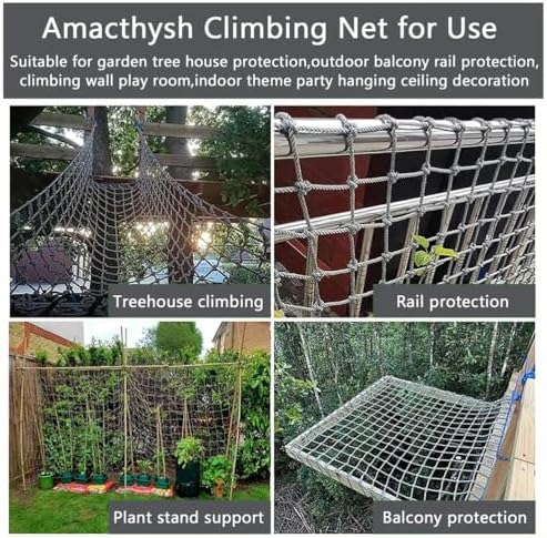 Kids Climbing Net 3.3x18ft - Heavy-Duty Rope for Indoor/Outdoor Playgrounds, Treehouses, Obstacle Courses, Safe Active Play & Backyard Fitness Training Equipment