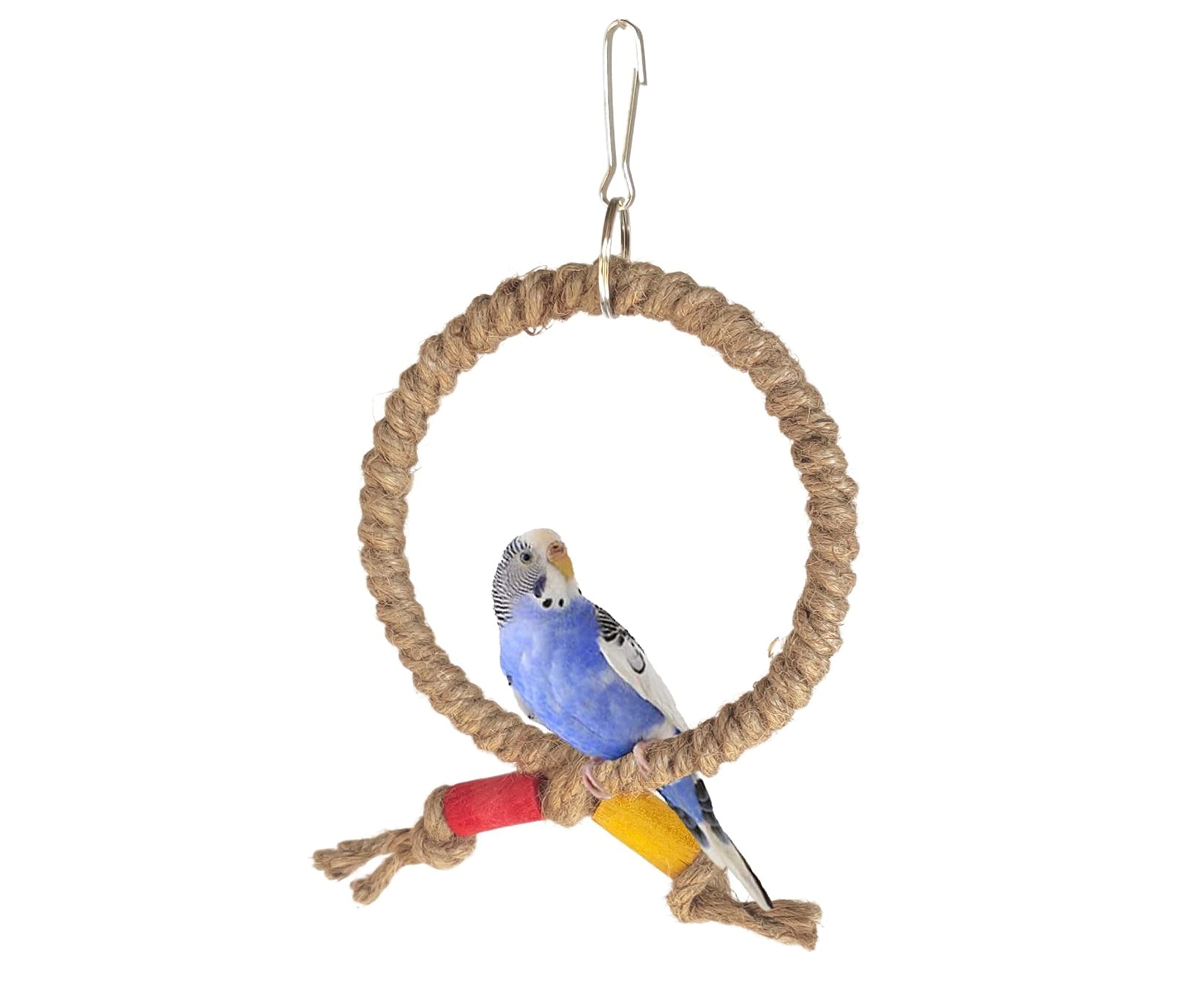 KSK 5" Natural Jute Rope Circle Swing Bird Toys Perches Toy Parrot Toy for Budgie, Cockatiels, Conures, Finches, Small Parakeets. (B01LX7L2IF) Amazon Price History, Amazon Price Tracker