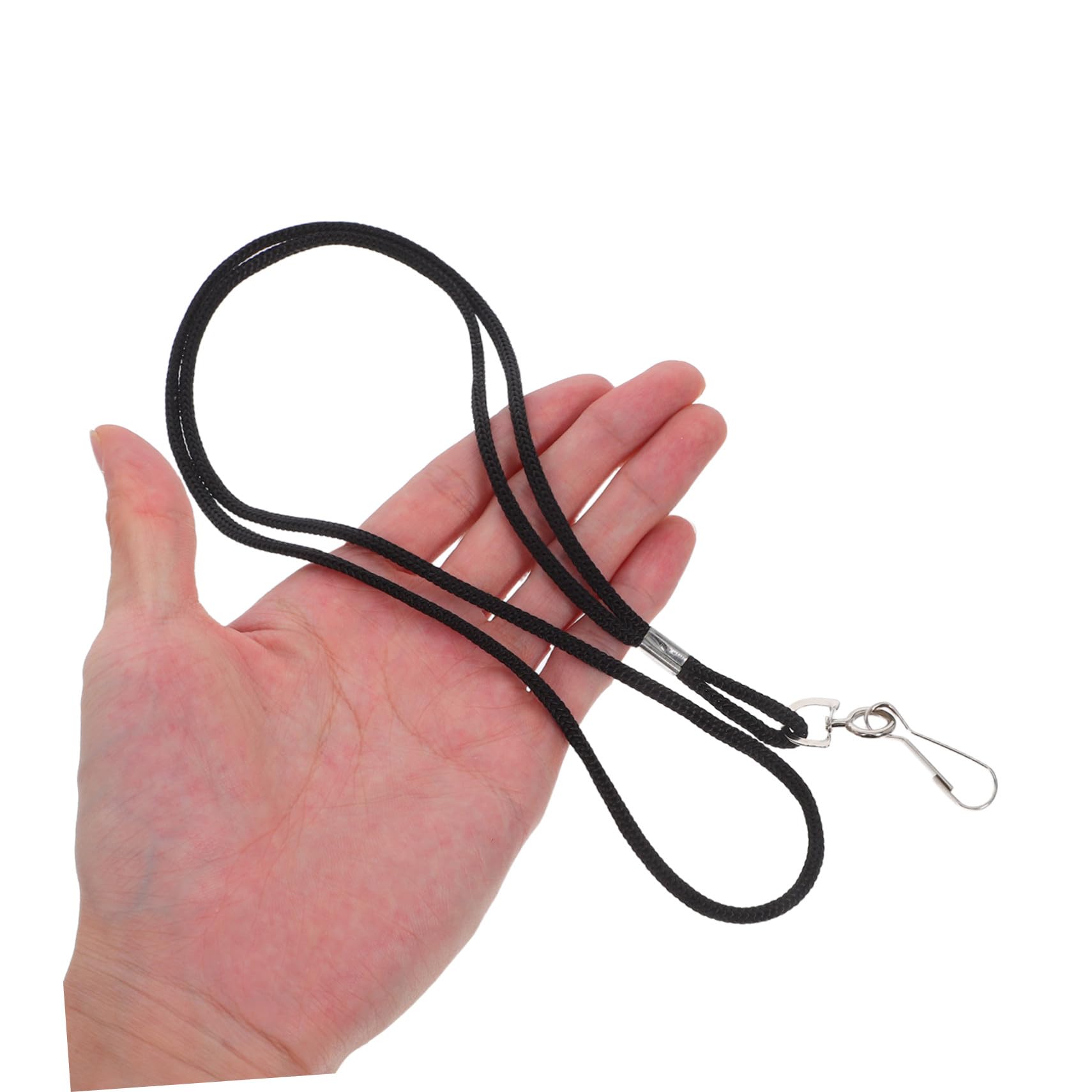 100 pezzi Cordini Porta Badge da Collo con Clip Sgancio Rapido Leggeri e Comodi per Badge Identificativi Uso Ufficio Scuola e Fabbrica
