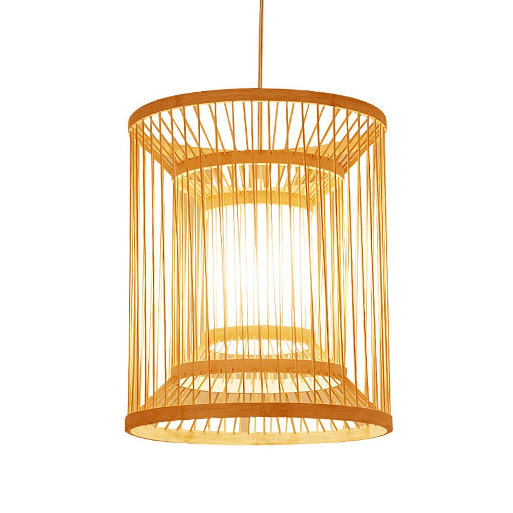 Lampe Suspendue en Bambou et Rotin, Décoration Rétro Creuse pour Lustre de Salon