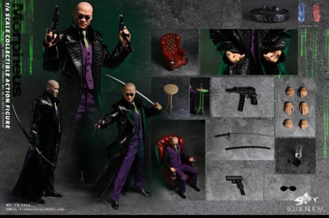 マトリックスモーフィアスローレンスフィッシュバーンサイン入りフィギュア