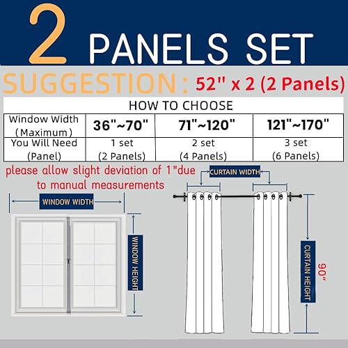 Miniatura 3 de Amidoudou 1 par de cortinas europeas de doble capa bordadas de lujo para sala de estar y dormitorio (gris, 52 x 90 pulgadas)